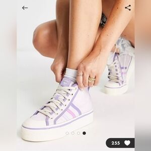 NWT Adidas Nazzi Parley Platform Sneakers Lilac Pink White
